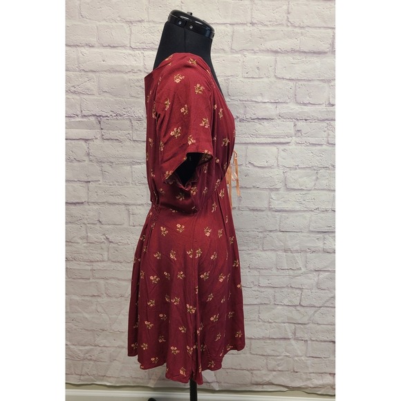 Free People Women's Everyone's Favorite Mini Dress in Floral Red LG MSRP $168 - Picture 2 of 12